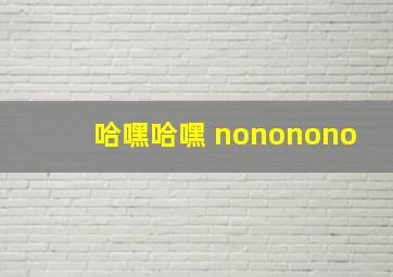 哈嘿哈嘿 nononono